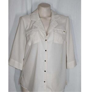 Cream Button-Up Blouse